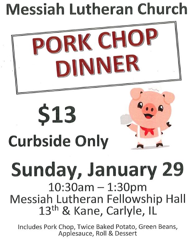 2023 Lutheran Church Pork chop Dinner